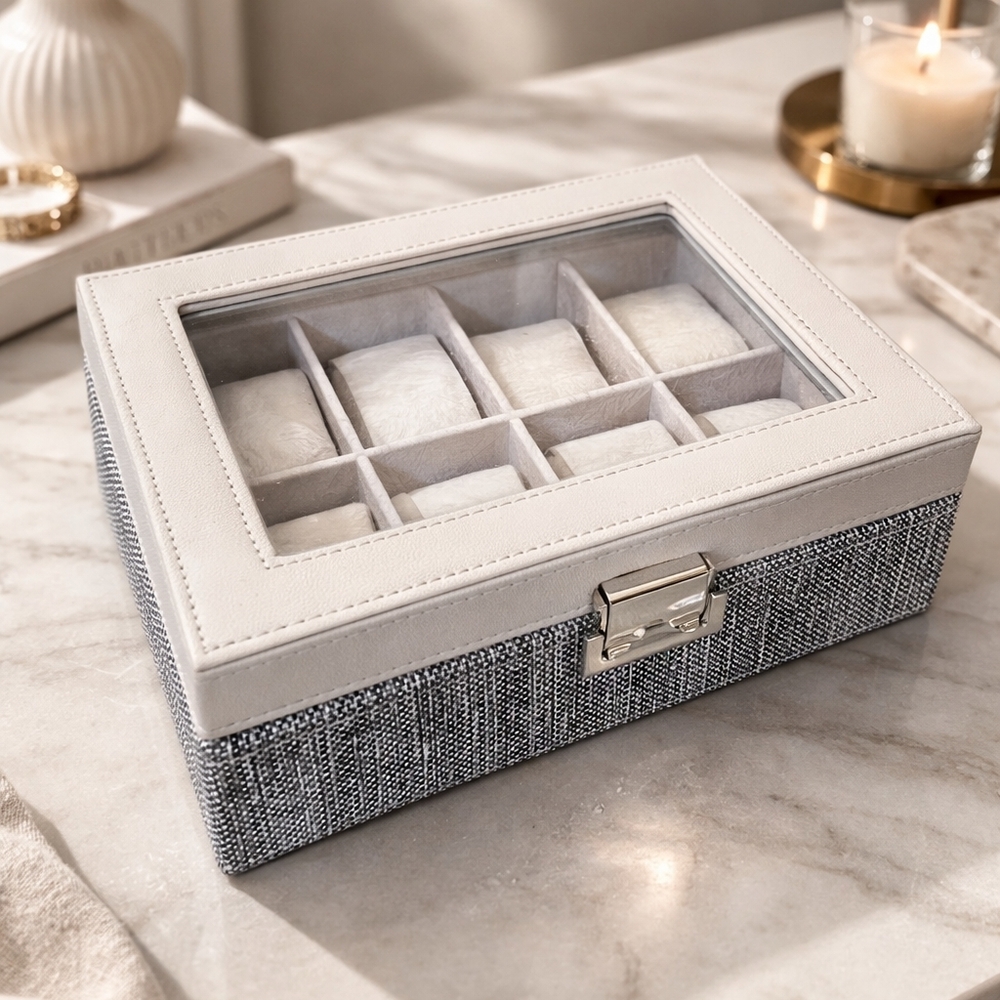 Elegant Gray Jewelry Organizer Box